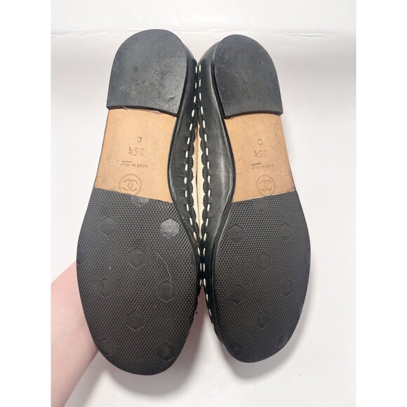 CHANEL Pink Satin Flats with Black Trim - Picture 9 of 10